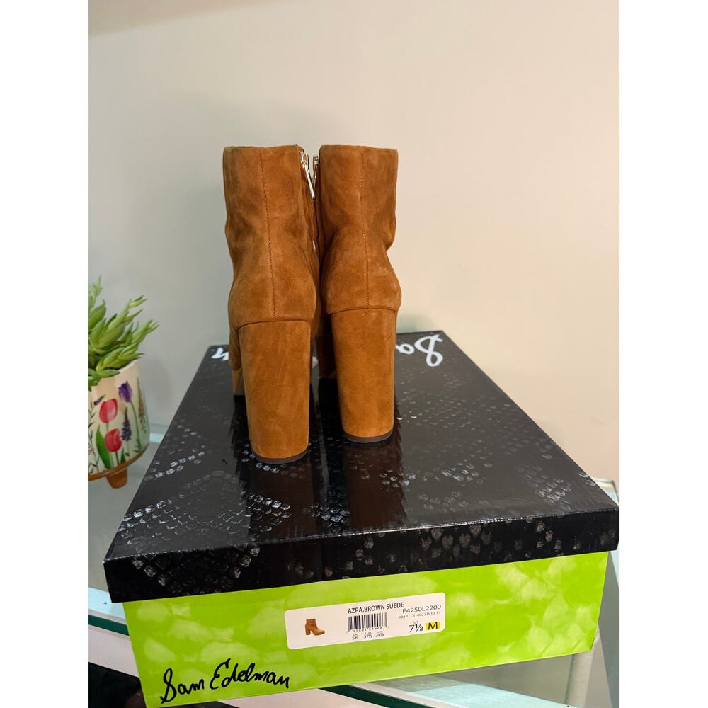 ✨ Sam Edelman Azra Brown Suede Ankle Boots – Size 7.5 ✨ - Picture 5 of 9